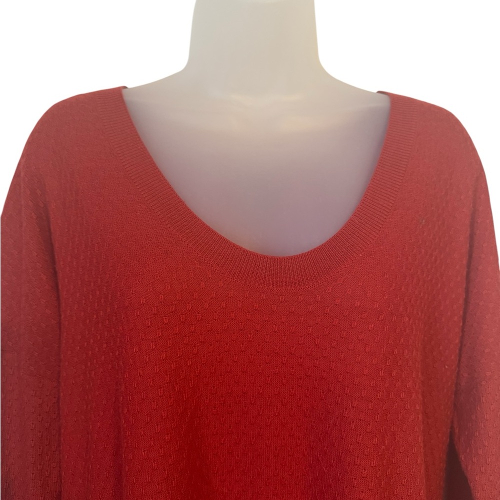 ANN TAYLOR   BURNT ORANGE  MERINO WOLL BLEND LIGHTWEIGHT SWEATER   LARGE  #A - Picture 2 of 8